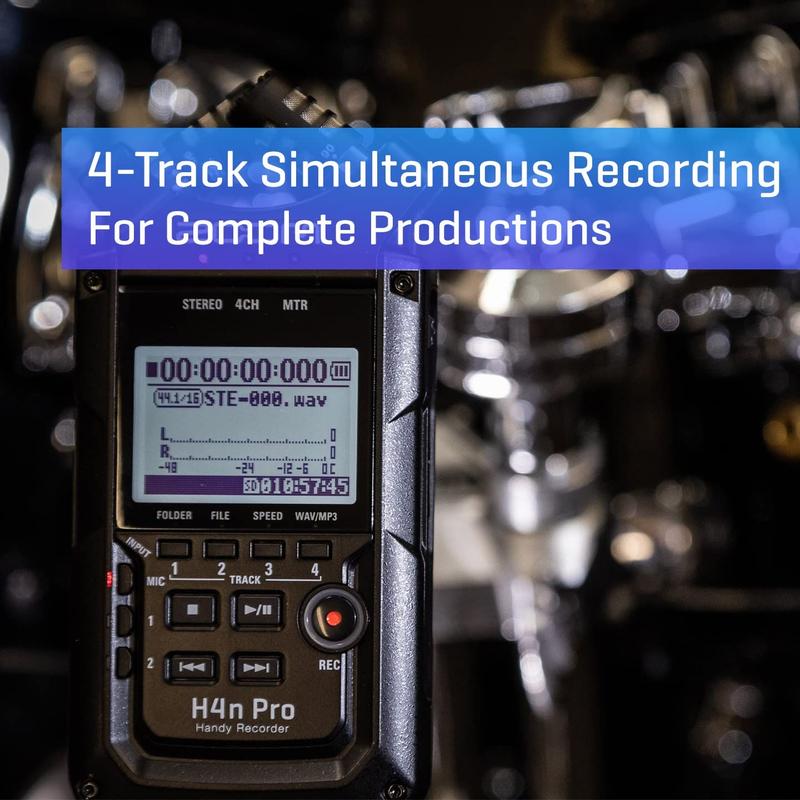 Gravador Zoom H4n Pro - 24-bit/96kHz - Preto - Gravador de Voz